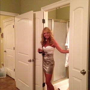 Bebe Satin Cocktail Dress Size XXS